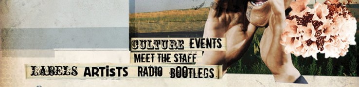 The FARM website navigation showing culture, events, labels, artists, radio and bootlegs sections