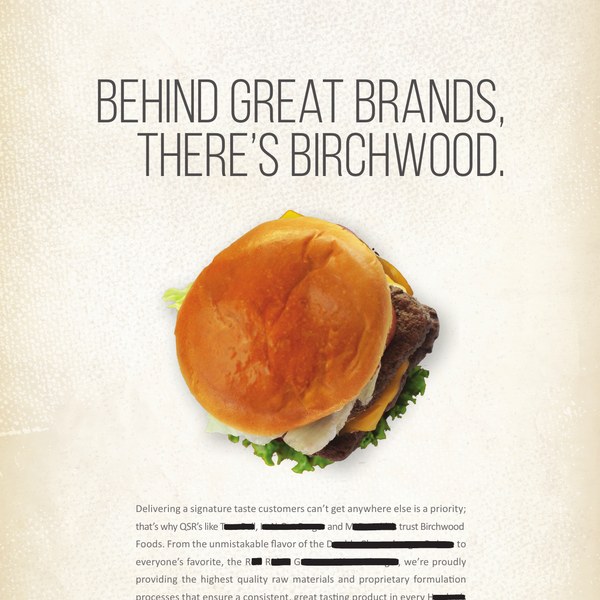 Birchwood Foods trade advertising