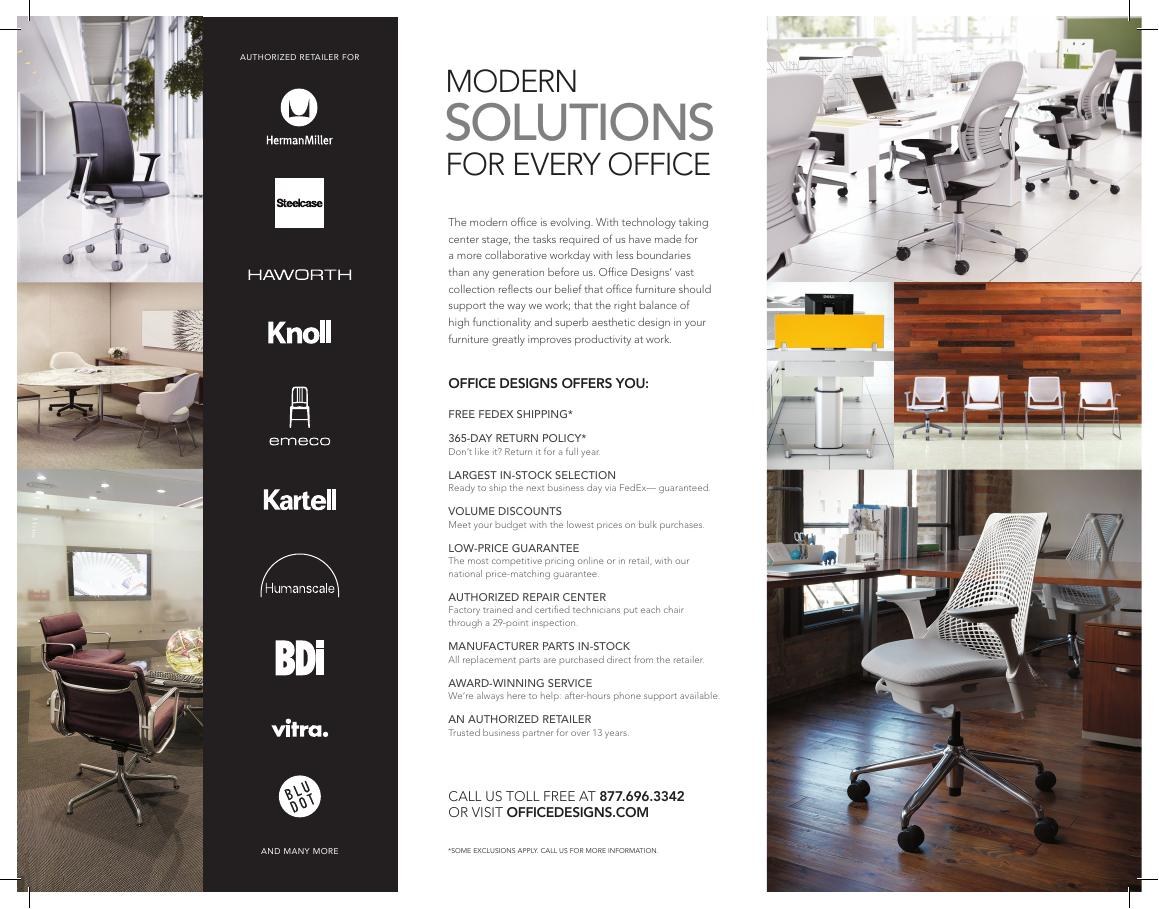 IFMA trifold for Office Designs listing authorized manufacturer partners