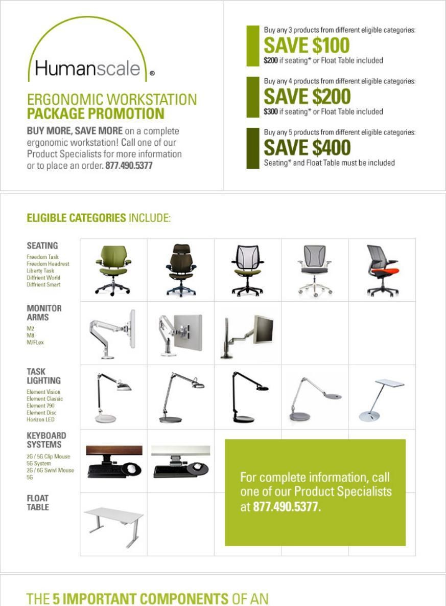 Humanscale ergonomic workstation promotion page