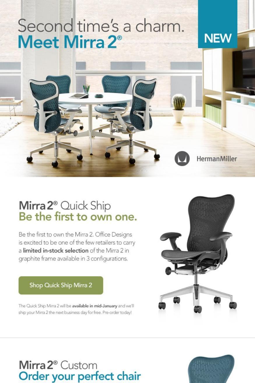 Herman Miller Mirra 2 launch page